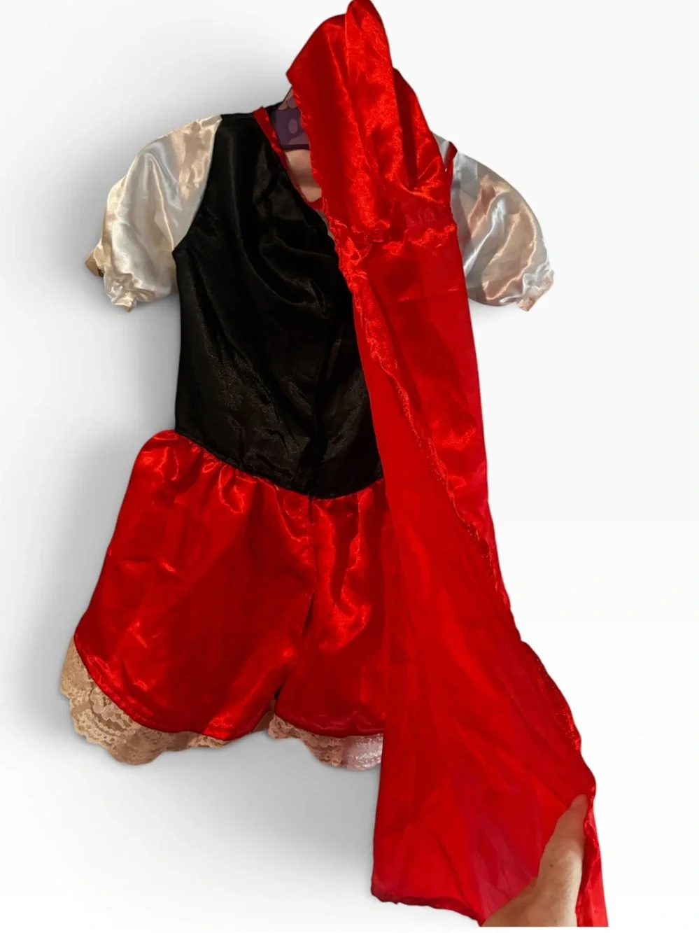 Rubie's Dog/Cat Red and White Little Hooded Dog Cape Costume Brand New